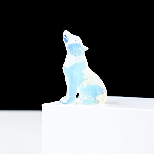 HXSCOO 1 stück Natürliche Kristall Wolf Skulptur Energie Quarz Tier Dekoration Gesunde Kinder Geschenk Familie Dekoration (Color : Opal) von HXSCOO