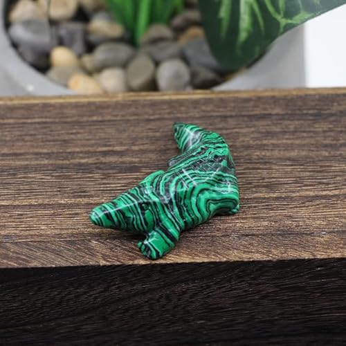 HXSCOO 2quot; Krokodil-Statue, Kunsthandwerk, Heimdekoration, heilender Kristall, Geschnitzte Tierfigur, Garten-Aquarium-Dekoration, Mineralproben-Geschenke (Color : Malachite) von HXSCOO