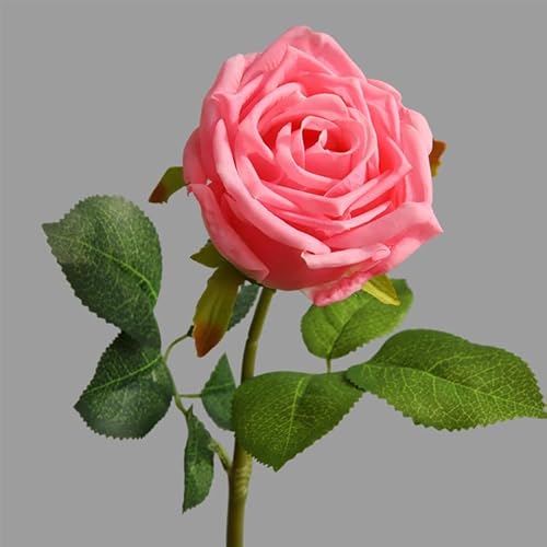 HXSCOO 5 Stück feuchtigkeitsspendende lockige Rand-Rosenblüten, die Sich echt anfühlen, künstliche Blumen for Heimdekoration, gefälschte Rose, Hochzeit, Party-Layout (Color : pink) von HXSCOO