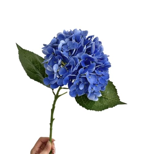 HXSCOO Große Hortensien-Simulationsblumendekoration – feuchtigkeitsspendende künstliche Blumen for Hochzeiten und Heimdekoration(Dark Blue) von HXSCOO