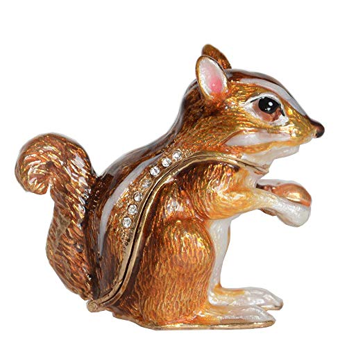 HXSCOO Jeweled Chipmunk emaillierte Trinket Box Tierdekoration kreative Geschenke von HXSCOO