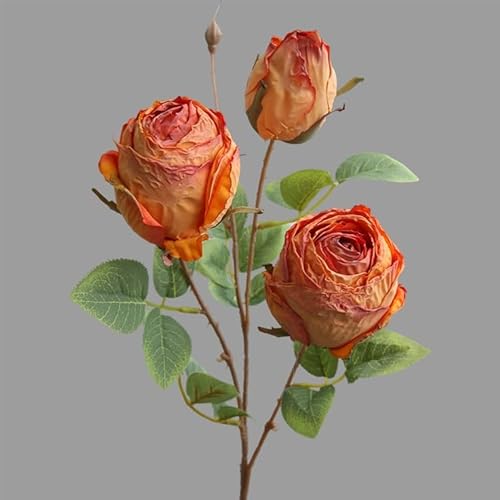 HXSCOO Künstliche Rosen, Kunstblumen for die Inneneinrichtung, realistische Kunstrosen, Tafelaufsatz for den Esstisch, Dekoration for den Eingangsbereich (Color : Deep Purple) von HXSCOO