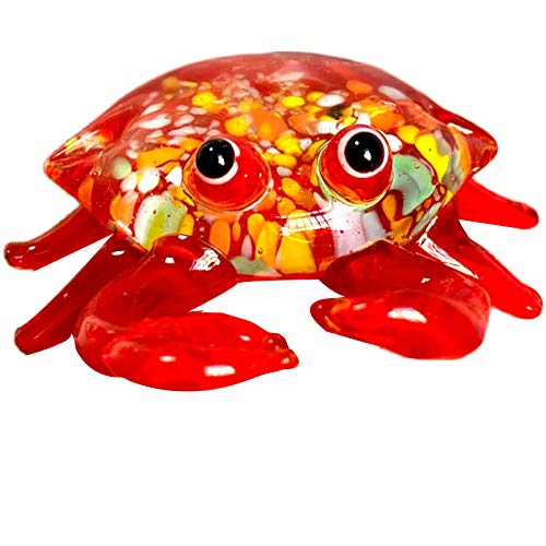 HXSCOO Lebendige kleine Krabbe Glasfiguren Mundgeblasene Glaskunst Tiere Sammlerskulptur Ornamente Kreatives for Kinder von HXSCOO