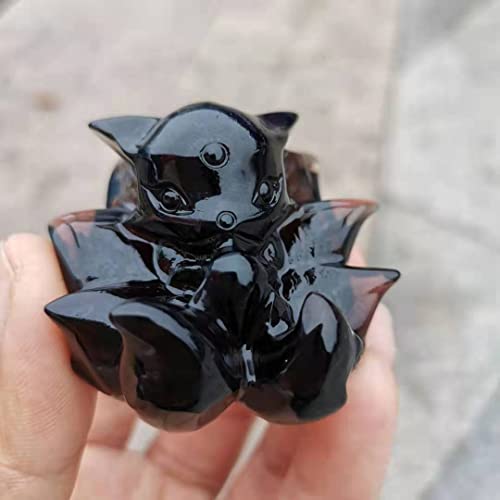 HXSCOO Natürliche EIS-Obsidian Neunschwänzige Fuchsfiguren Geschnitzte Edelstein-Kristall-Fuchs-Statue HXSCOO Natürliche EIS-Obsidian Neunschwänzige Fuchsfiguren Geschnitzte Edelstein-Kristall-Fuchs-Statue von HXSCOO
