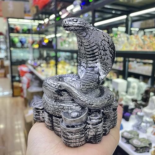 HXSCOO Resin Crafts Cobra Gold Snake Statue Lucky Feng Shui Ornament Crystal Ball Base Display Stand Geeignet for 20–40 mm Kugel (Color : Dark) von HXSCOO