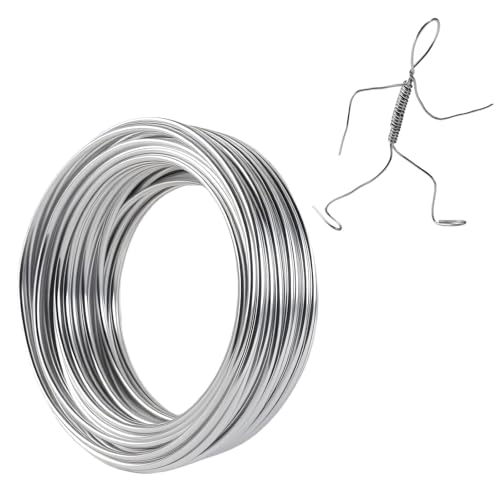 3mm Schmuck Craft Aluminiumdraht Basteldrah, 15M Dicker Draht Biegsamer Aluminiumdraht zum Basteln Schmuckherstellung Bindedraht Modellierdraht DIY-Skulpturen (Silber) von HXSEMAYIG