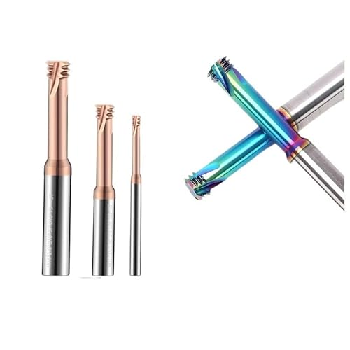 HXSMOZ 1pc Fräser for Stahl Aluminium Wolfram Stahl Gewindefräser for Aluminiumbeschichtete Legierung Fräser CNC Zahnschneider(Nano Bronze,M1.6X0.35) von HXSMOZ