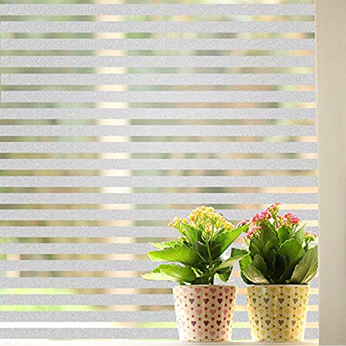 HXSS Gefrostet Streifen Statisch Glas Nicht klebend Fensterfolie 45cm x 2m von HXSS