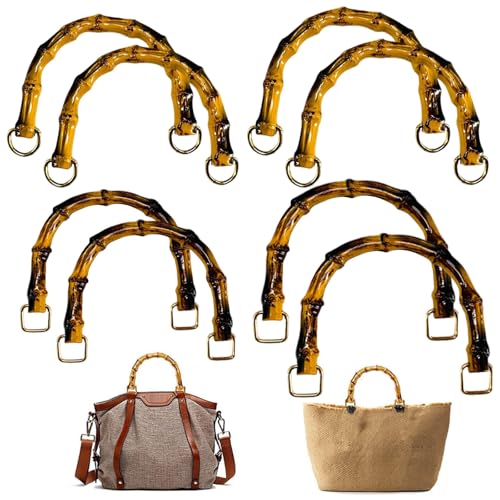 Griffe in Bambusform, U-Form, Handtaschengriff, Ersatzzubehör, Handtaschengriff, Bambus-Taschengriff, DIY-Taschengriffe für Taschen, 8 Stück von HXSYKJDM