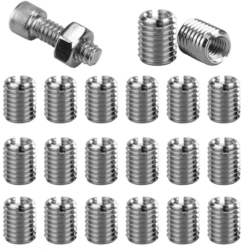 HXStar 20 Stk Gewindeeinsätze m8 auf m6 x 15mm,Außengewinde-Reparatureinsätze Edelstahl selbstschneidende Gewindeeinsatzschraube Reparaturzubehör Edelstahlhülsen Reduzierhülsen Reduziermuttern für ind HXStar 20 Stk Gewindeeinsätze m8 auf m6 x 15mm,Außengewinde-Reparatureinsätze Edelstahl selbstschneidende Gewindeeinsatzschraube Reparaturzubehör Edelstahlhülsen Reduzierhülsen Reduziermuttern für ind von HXStar