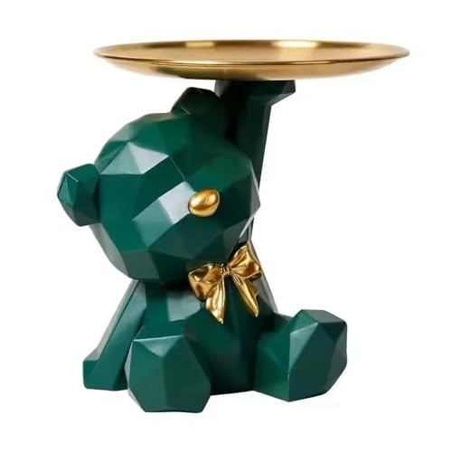 Bär Figur Dekorative Tablett,Bären Statue Skulptur Deko aus Kunstharz,Schreibtisch Aufbewahrungstablett,Geschenk für Wohnzimmer, Eingangsbereich, Büro,Schreibtischdekoration Schlüsselschale (Grün) Bär Figur Dekorative Tablett,Bären Statue Skulptur Deko aus Kunstharz,Schreibtisch Aufbewahrungstablett,Geschenk für Wohnzimmer, Eingangsbereich, Büro,Schreibtischdekoration Schlüsselschale (Grün) von HXTNool