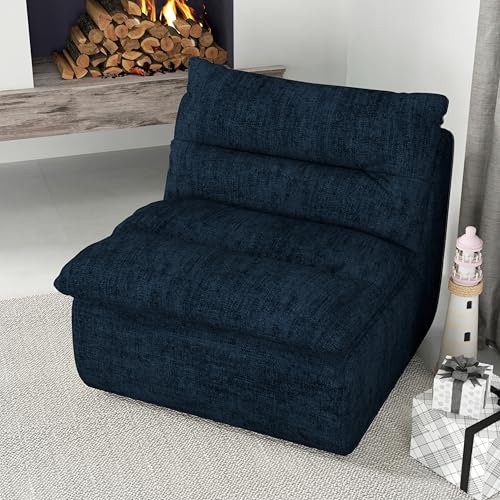HXUHUWS Lazy Floor Sofa, moderner Armlehnensessel, bequemer Akzent-Sitzsack, Couch, Einzelsitz, für Wohnzimmer, Schlafzimmer, Büro, Blau von HXUHUWS