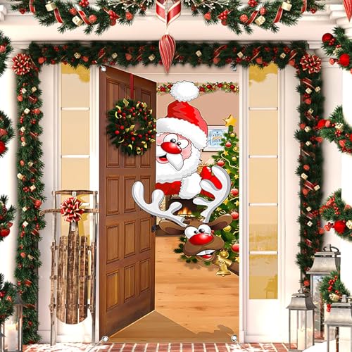 180x90cm Weihnachten Tür Abdeckung Dekoration, Weihnachts Türabdeckung Weihnachtsmann Elch Hintergrund Tür Hängen Weihnachtsdeko Tür Hängen Banner, Weihnachtsbanner für Haus Haustür Veranda 180x90cm Weihnachten Tür Abdeckung Dekoration, Weihnachts Türabdeckung Weihnachtsmann Elch Hintergrund Tür Hängen Weihnachtsdeko Tür Hängen Banner, Weihnachtsbanner für Haus Haustür Veranda von HXUING