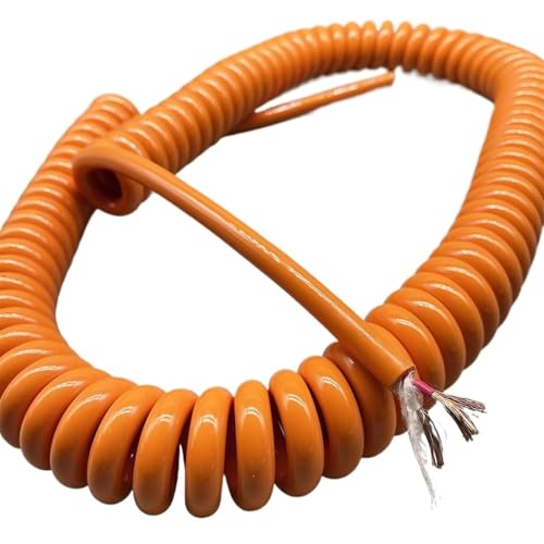 2-adriges Spiralkabel 20AWG 0,5 mm Dehndraht quadratisch orange dehnbar 1 Meter 20 Meter Feder reines Kupfer Schrumpffolie (Stretch 12 Meter) von HXWZUGFTW
