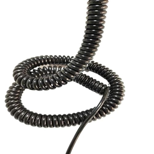 Spiralkabel, 2 Kerne, Teleskop-Netzkabel, 15 AWG, 13, schwarzes Federspiralkabel, dehnbarer Draht, einziehbare Spule (Farbe: Kern, 8 Meter Linie)(2 core 13AWG 2 meters Line) von HXWZUGFTW