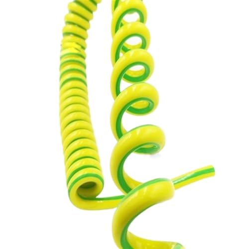Spiralkabel, Gelb, 1 Kern, Teleskop-Federspiralkabel, 20 AWG, 18, 15, 13, dehnbares Netzkabel, einziehbare Spule (Farbe:, Länge 3 Meter)(1 core 13AWG Length 1 meters) von HXWZUGFTW