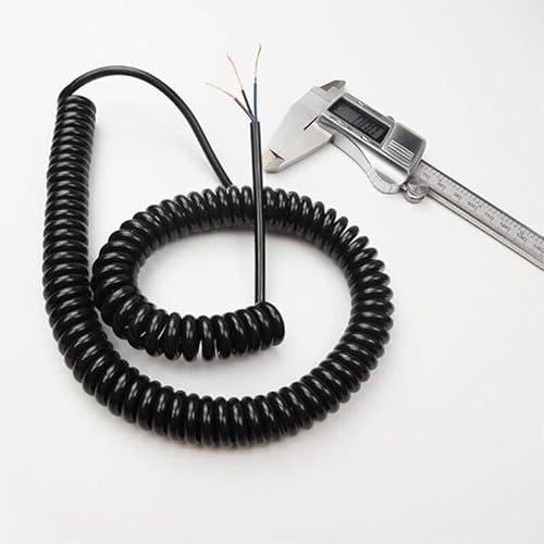 Spiralkabel, schwarzes Federkabel, 3-adrig, 22 AWG, Federspiralkabel, dehnbar, 1 Meter bis 15, Teleskopdraht, einziehbare Spule (Größe: Stretch 13, Farbe: 3 Kerne AWG)(Stretch 4 meter) von HXWZUGFTW