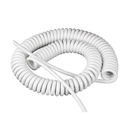 Spiralkabel 3-adrig 2 Stromversorgung weiß 22AWG 18AWG 15AWG 13AWG mit Feder,5 Meter 7, erweiterbar einziehbare Spule (Size : Line length meter, color (2 Core 18AWG, Line length 5 meter) von HXWZUGFTW
