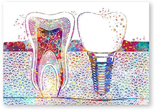 HXXCB - Diamond Painting - Aquarell Zahn Zahnarzt Zahnklinik DIY 5D Diamant Painting Set,Vollbohrer Stickerei Malerei Crystal,für Home Wanddekoration 30X40Cm von HXXCB
