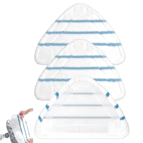 Ersatz Pads Dampfreiniger, Dampfbesen Pad, Dampfbesen, Dampfreiniger Ersatztücher, Dampfreiniger Bodentücher, für Dreieckigem Ersatztücher Dampfbesen Mop Pads Ersatztücher, 3 Stück von HXXWEUS