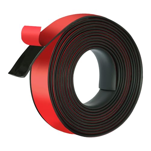 Gummistreifen Selbstklebend, (25mm x 1,5mm x 3m) Vollgummi Gummiprofil, Neoprenmatten Gummiplatten, Selbstklebende Gummi Kantentrim, für Bodenbeläge von HXXWEUS