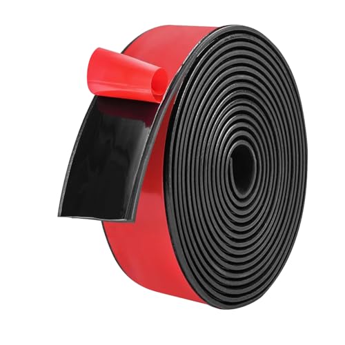 Gummistreifen Selbstklebend, (25mm x 2mm x 3m) Vollgummi Gummiprofil, Neoprenmatten Gummiplatten, für DIY, Dichtungen, Abdeckung von HXXWEUS