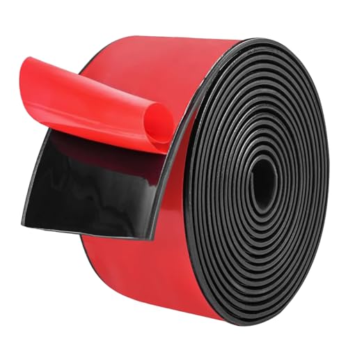 Gummistreifen Selbstklebend, (50mm x 2mm x 3m) Vollgummi Gummiprofil, Neoprenmatten Gummiplatten, für Stoßdämpfung, Abdeckung von HXXWEUS