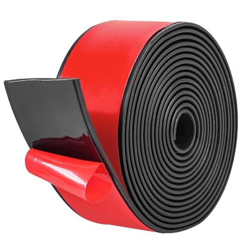 Gummistreifen Selbstklebend, (50mm x 3mm x 3m) Vollgummi Gummiprofil, Neopren Gummistreifen, für Dichtungen, Bodenbeläge von HXXWEUS