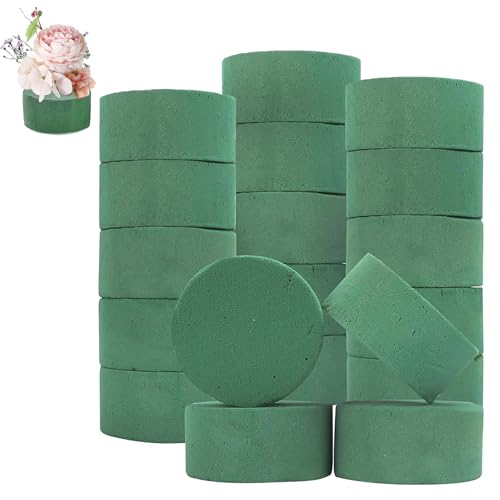 HXXWEUS Blumensteckschaum, 20 Stück Blumensteckschaum Zylinder, Steckschaum 8 x 4 cm, Set grüne Schaumstoff, Nass und Trocken, Gesteck Schwamm zum Basteln, Deko von HXXWEUS