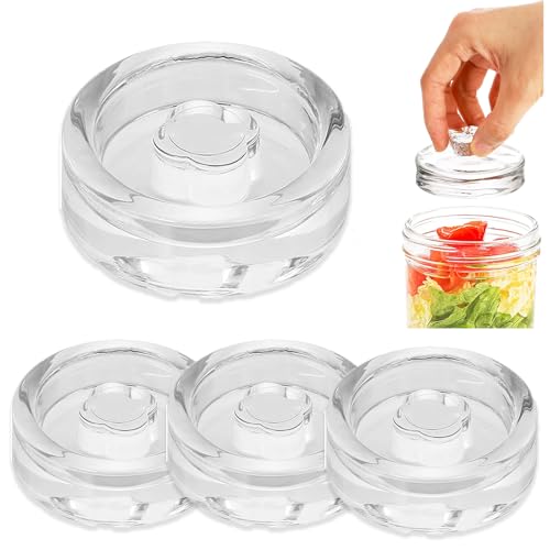 HXXWEUS Fermentiergewichte, 4 Stück Fermentiergewichte, Vergärungsgewicht aus Kimchi Glas, Glas Gewichte zur Fermentation Ø 7cm/2,7in, Glasgewichte für Gärung mit Breiter Öffnung, Einmachgläser von HXXWEUS