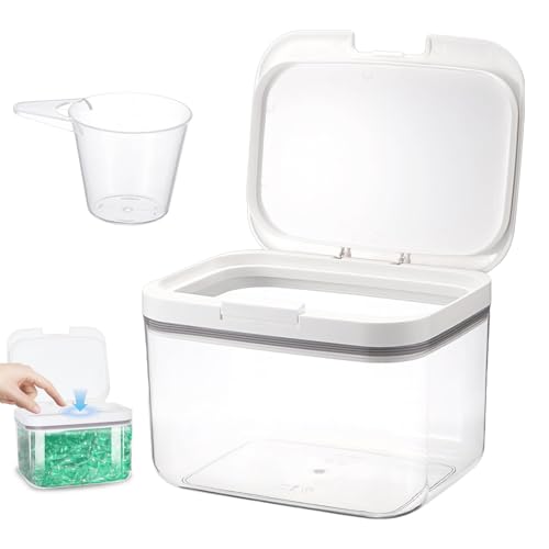 Waschmittel Aufbewahrung, 2,8L aufbewahrungsbox mit Deckel, Waschpulverbehälter mit Luftdichtem Deckel, Aufbewahrungsboxes Schnappverschlüsse, Waschpulver Aufbewahrungsbox, für Kleidung, Garage von HXXWEUS