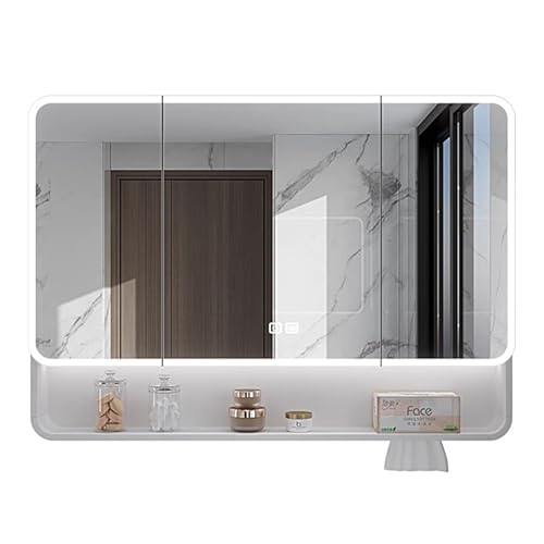 HXYhydrypd Spiegelschrank mit Beleuchtung, LED-Medizinschrank mit Antibeschlagfunktion, Spiegelschrank Bad mit Stauraum, Badezimmerschrank Hängend von HXYhydrypd