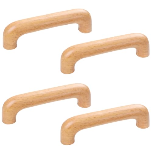 HY HUIJUN 4 Stück Holzgriffe Massiv Küchengriffe Türgriffe Möbelgriffe Schubladengriff Hause DIY Decor für Küchen Schrank Schublade Mobel von HY HUIJUN