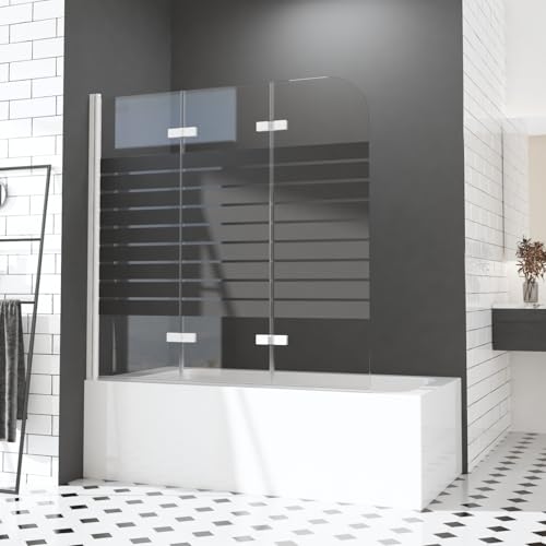 Duschwand für Badewannen 140 x 140 cm 3 teilig faltbar Duschabtrennung Sicherheitsglas hell Weißer Aluminiumrahmen mit Schwarzen Streifen Duschwand Duschabtrennung Nano 6mm Glas Duschwand für Badewannen 140 x 140 cm 3 teilig faltbar Duschabtrennung Sicherheitsglas hell Weißer Aluminiumrahmen mit Schwarzen Streifen Duschwand Duschabtrennung Nano 6mm Glas von HY-RWML