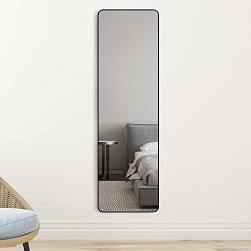 HY-RWML Ganzkörperspiegel Schwarz 40x160cm Standspiegel Spiegel Wandspiegel Metallrahmen HD Groß Garderobenspiegel Rechteckiger für Ankleidezimmer Schlafzimmer Wohnzimmer von HY-RWML