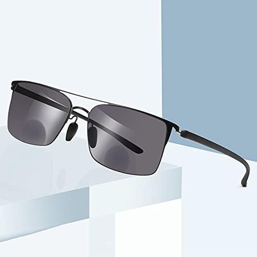 Männer Leser Bifokale Lesebrille UV-Schutz Leser Sonnenbrille Schwarze Rahmenbrille Mit Federscharnier-Harzlinsen,+1,0,HaoAMZ von HYAMZO