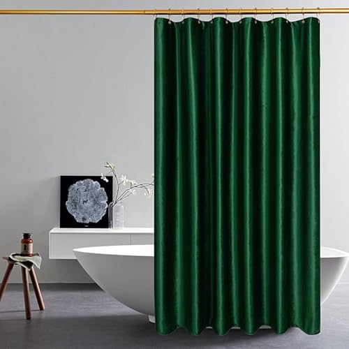 HYAWGE Duschvorhang Grün Wasserdicht Waschbar Badvorhang aus Samt Stoff180x180cm mit 12 Duschvorhangringen Duschvorhang Magnete Unten HYAWGE Duschvorhang Grün Wasserdicht Waschbar Badvorhang aus Samt Stoff180x180cm mit 12 Duschvorhangringen Duschvorhang Magnete Unten von HYAWGE