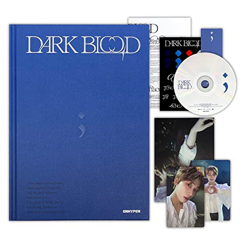 ENHYPEN - [DARK BLOOD] (HALF Ver.) Photo Book + CD-R + Photo Card + Message Photo Card + Sticker + Postcard + Bookmark + Poster With Lyrics + 2 Pin Button Badges + 4 Extra Photocards von HYBE Ent.