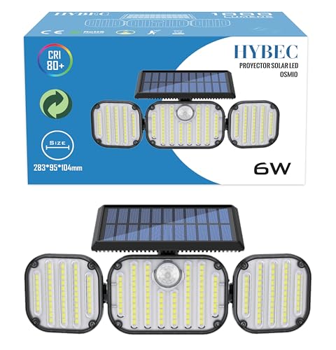HYBEC Solar Lampe Mit Bewegungsmelder - LED Strahler Auen Garten, Solarlicht Mit Bewegungsmelder (Pack 6) von HYBEC