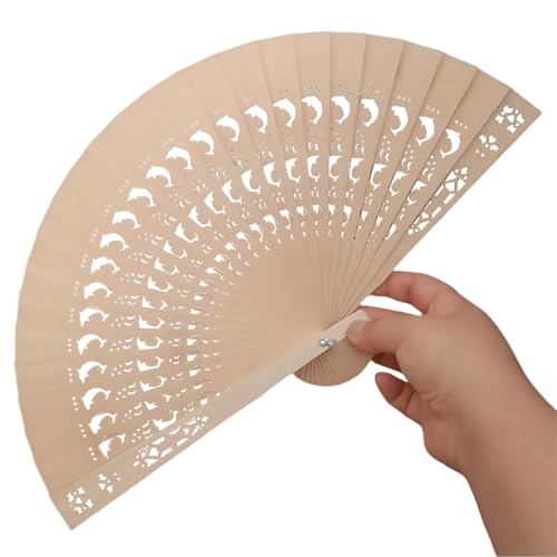 Dekorative Handlüfter Faltbare 4 Packs Falten Hölzerne Gehörete Geschnitzte Handheldventilat Dekorative Handlüfter Faltbare 4 Packs Falten Hölzerne Gehörete Geschnitzte Handheldventilat von HYBEW