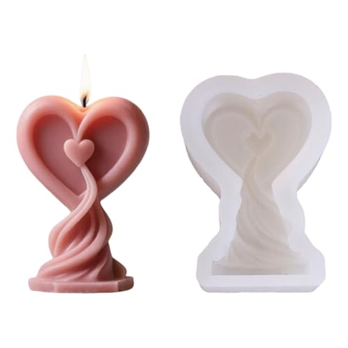 Herzförmige Kerzenformen Gießen Epoxidharzformen Ornament Plasters Formen Silikonform Herzförmiges Guss Silikon Zum Herstellen von HYBEW