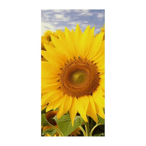 Sonnenblumentürabdeckung Frühling Sommer Hängende Flagge Veranda Schild Outdoor Saisonal Urlaub Hof Dekor für Haustür und Veranda von HYBMRQVD