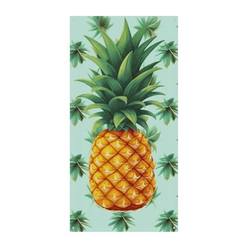 Tropische Früchte Ananas Türabdeckung Frühling Sommer Hängende Flagge Veranda Schild Outdoor Saisonal Urlaub Hof Dekor für Haustür und Veranda von HYBMRQVD