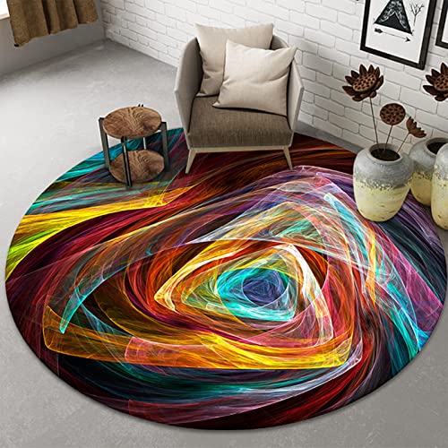 HYBXAQ Bunte Teppich rund für Wohnzimmer Schlafzimmer Kinder Spielzimmer 80 cm 100 cm 120 cm 140 cm 160 cm 180 cm 200 cm Nordic Style Circler Teppiche Waschbare Nicht-Schlupf-Innenbodenmatten von HYBXAQ