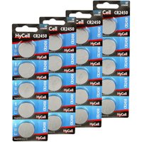 20er Pack Lithium Knopfzellen CR2450 3V - Knopfbatterien - 20 Stück - Hycell von HYCELL
