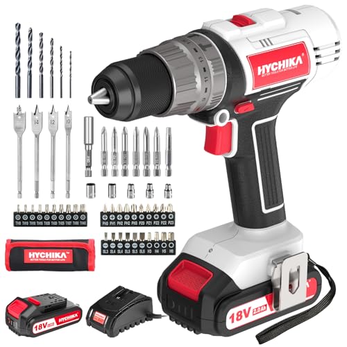 HYCHIKA 18V Akkuschrauber Set,Akku-Bohrschrauber mit 2.0 Ah-Akku,Schlagbohrmaschine max. 45 Nm,2 Geschwindigkeiten,21 + 3 Drehmoment,Akku-Bohrschrauber mit 53 Zubehörteilen, Für Reparatur & DIY HYCHIKA 18V Akkuschrauber Set,Akku-Bohrschrauber mit 2.0 Ah-Akku,Schlagbohrmaschine max. 45 Nm,2 Geschwindigkeiten,21 + 3 Drehmoment,Akku-Bohrschrauber mit 53 Zubehörteilen, Für Reparatur & DIY von HYCHIKA BETTER TOOLS FOR BETTER LIFE