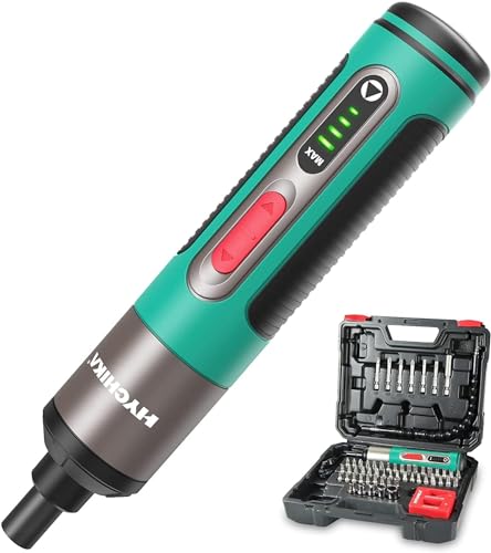 HYCHIKA Akkuschrauber klein 3,6V,2000mAh 3Nm mini Akkuschrauber set mit 57 Zubehörteilen, Electric screwdriver Magnetfutter 4 Stufen Drehmomenteinstellung mit Type-C Kabel und Aufbewahrungsbox Grün von HYCHIKA BETTER TOOLS FOR BETTER LIFE