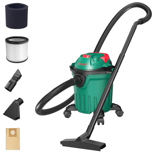 HYCHIKA 1000W Nass Trockensauger, 3 in1 Aschesauger, Behältervolumen: 12L, mit HEPA-Filter und Zubehör, Blasfunktion, Leicht und Tragbar, ideal für Haushalt, Kleine Reinigungsarbeiten von HYCHIKA BETTER TOOLS FOR BETTER LIFE