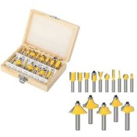 Hychika - 15-teiliges Oberfrser-Frser-Set,mit 1/4-Zoll-Schaft-B¨¹ndigfrser, Holzfrser-Trimmer-Werkzeug von HYCHIKA