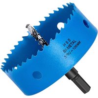 Lochsäge 100 mm, Lochmesser-Lochbohrer aus hss M42 Bi-Metall für Holz, Weichmetall und Kunststoff (Rigipsplatten und Trockenbau), mit Trennbohrer und von HYCHIKA